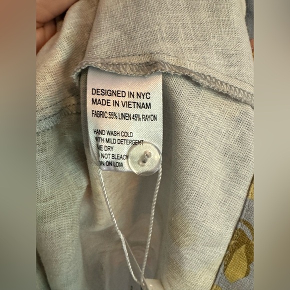 NEW Yumi Kim Revolve Gayle Linen Mini Dress Floral Bubble Size Medium Blue NWT - Picture 8 of 9